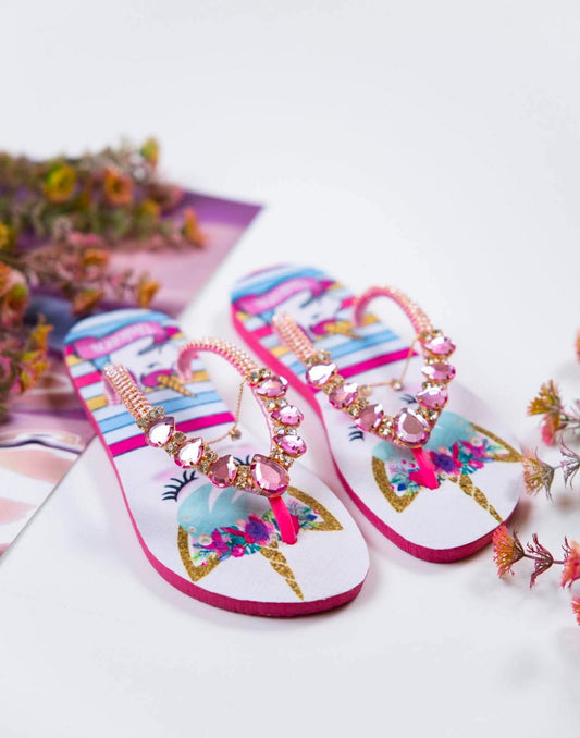 Unicorn Pink Crystal Sandals