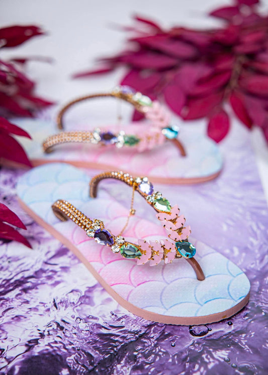 Aqua Blush Bloom Sandals