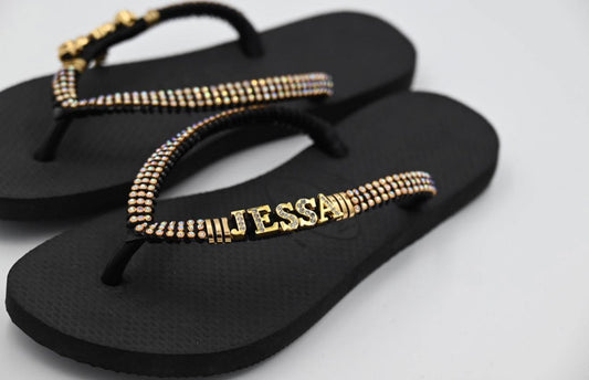 Jessa Black Luxe Personalized Slippers